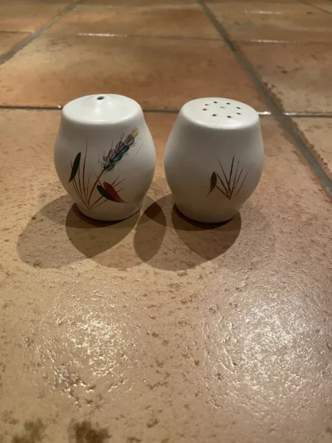 Denby Greenwheat Salt & Pepper Pots / Cruets Excellent Condition Vintage