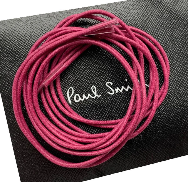 PAUL SMITH WAXED RASPBERRY ROUND SHOELACES THIN FORMAL SHOE