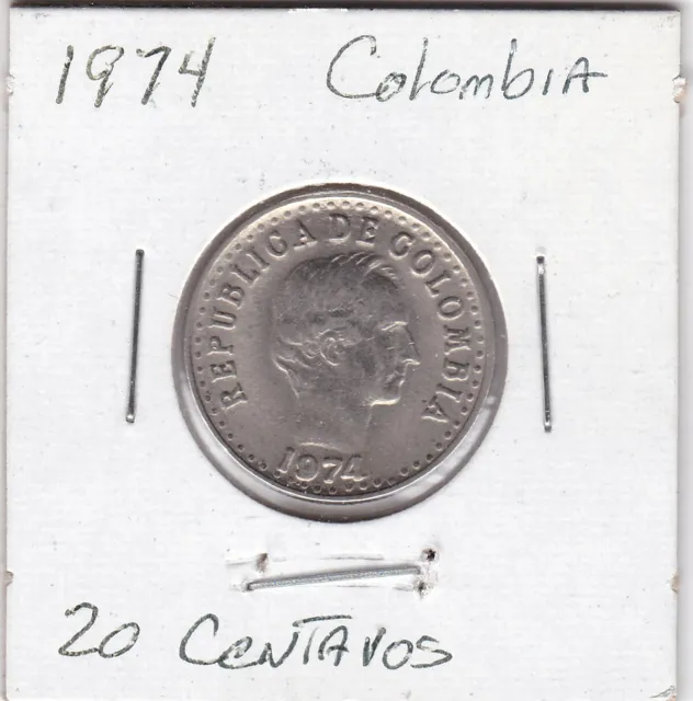 1974 Colombia 20 Centavos