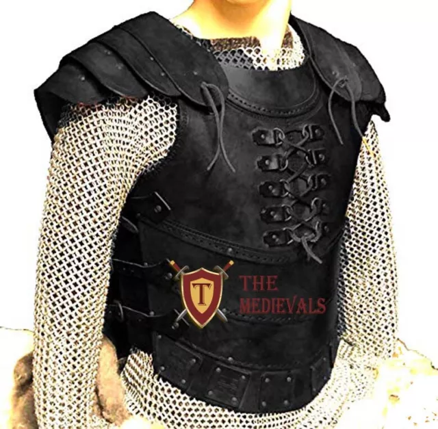Medieval Genuine Leather Vest Leather Armor larp Armor sca costumes dress