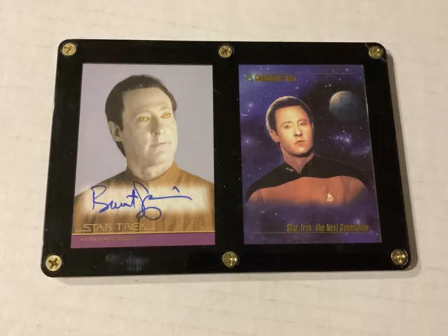 Star Trek Brent Spiner Signed Card In Mint Condition