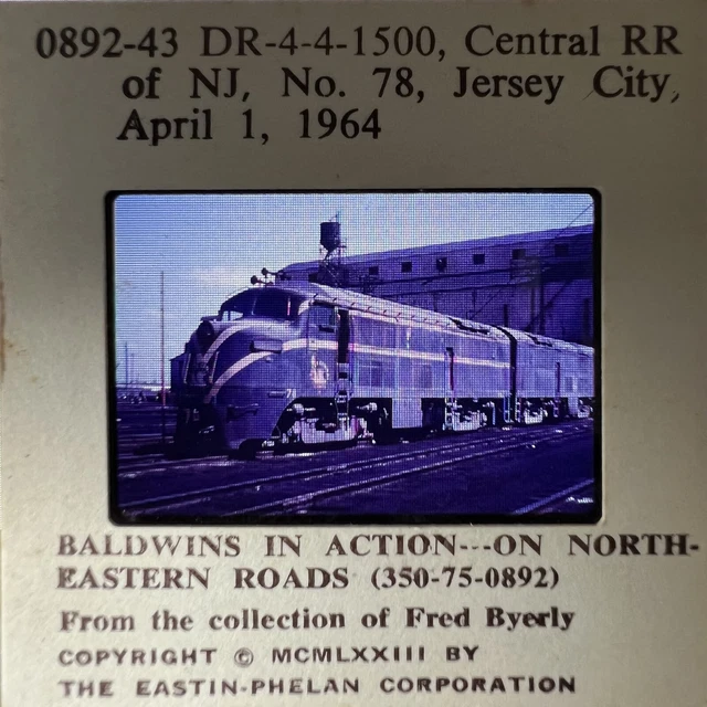0892-43 DR-4-4-1500, Central RR of NJ, No. 78, Jersey City, April 1, 1964