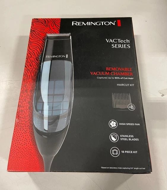 Kit de cortadora de pelo eléctrica con cable para hombre Remington con aspiradora - HKVAC-2000 negra