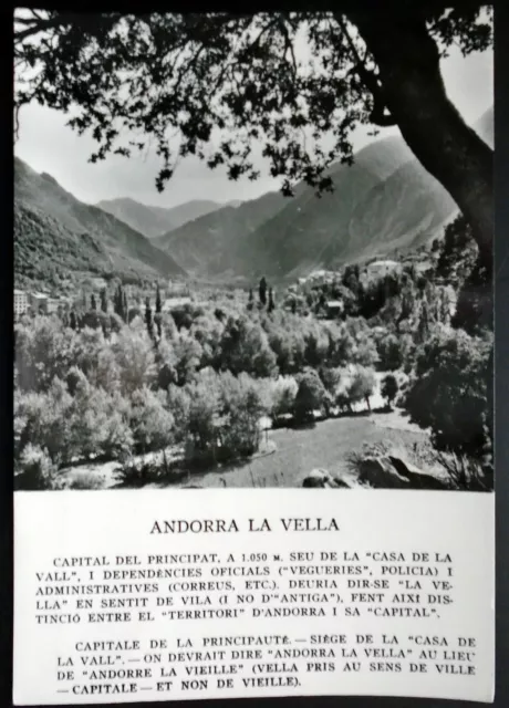 1950s RPPC View of Andorra Valley, Facts and Numbers, Andorra