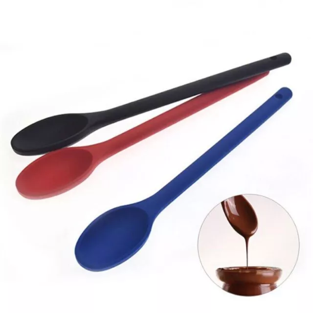 Cucharas de silicona para cocina, espátula para pastel, cuchara mezcladora, uten