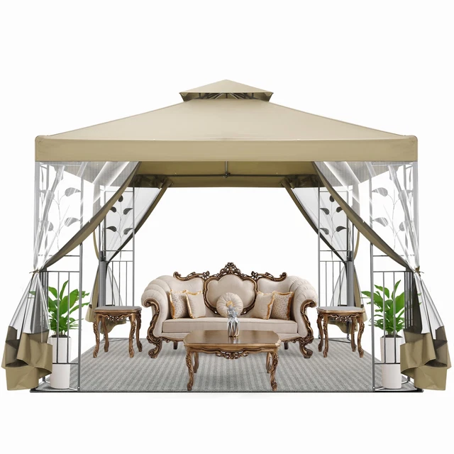 Pavillon 3x3m/3x6m Faltbar UV-Schutz Wasserdicht Partyzelt Popup Gartenpavillon