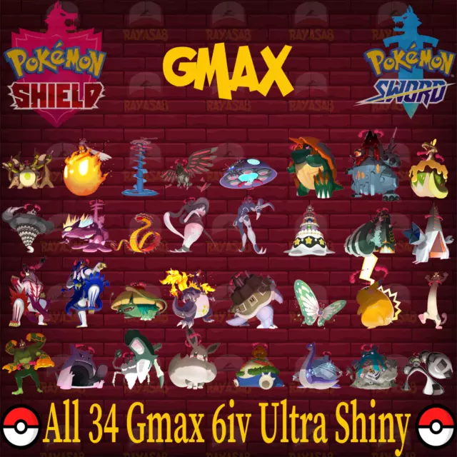 Pokemon Sword Shield ✨ SHINY GMAX COMPLETE BUNDLE MAX IV EV