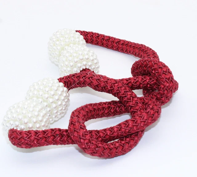 Taehoxa Magnetic Curtain Tiebacks 2 Pack Burgundy