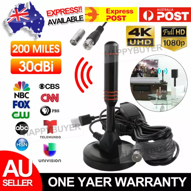 Portable TV Antenna Indoor Outdoor Digital HD Freeview Aerial Ariel 200Mile AU