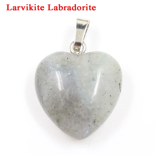 Quartz Heart Pendant Necklace Gemstone Natural Stone Crystal Chakra Healing
