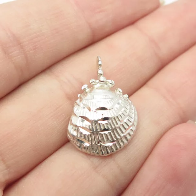 925 Sterling Silver Vintage Seashell Charm Pendant