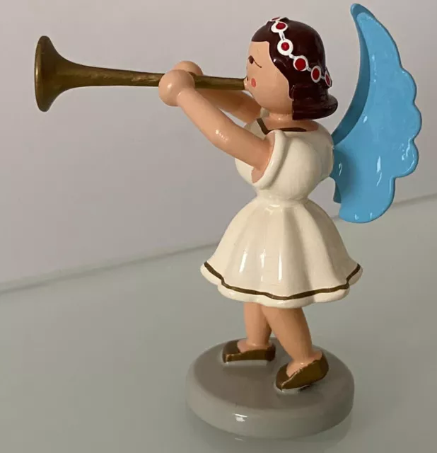 Engel farbig BLÜTENKRANZ  Fa. Blank Posaune/Fanfare Erzgebirge SELTEN 3150/20
