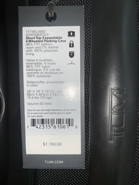 TUMI Alpha 3 Short Trip Expandable 4 Wheeled Packing Case Black And Gold $1,150 7