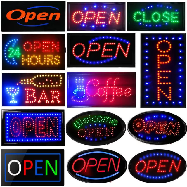 LED Bright Neon Light OPEN Business Signs Animated Motion w/ ON/OFF Store