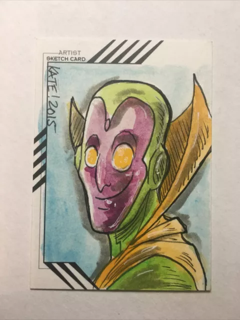 2015 Marvel Fleer Retro Vision sketch Kate Carleton