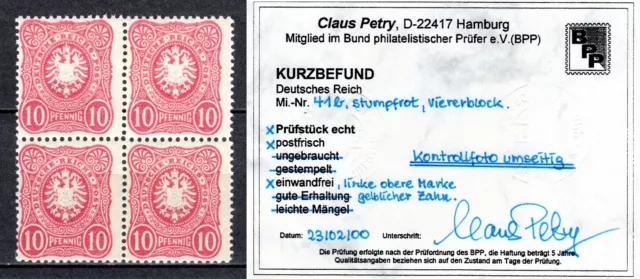 Deutsches Reich DR Mi.41b Viererblock VB postfrisch geprüft Kurzbefund Petry BPP