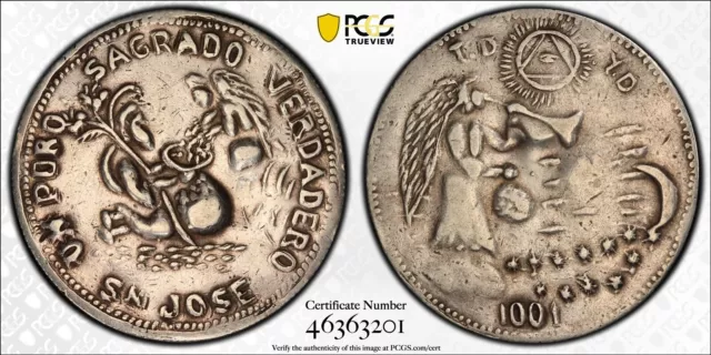 SASA 1800s Silver Philippines Medal Pcgs Xf Details Sagrado Verdadero