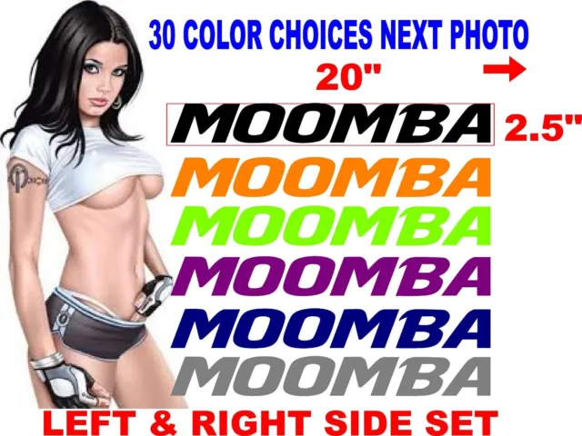 MOOMBA TRAILER Boat decal boats decals WINDOW 30 color choices