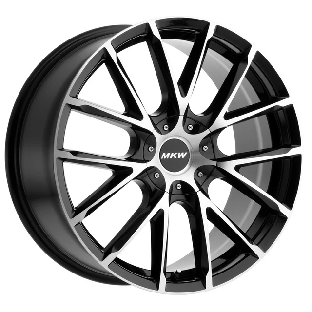 MKW M123 20x8.5 5x115/5x120 +18mm Black/Machined Wheel Rim 20" Inch
