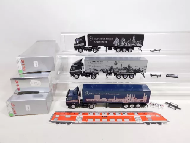 DE266-0,5# 3x Herpa H0 1:87 LKW MB: Braunschweig+Regensburg+Patberg NEUW+OVP