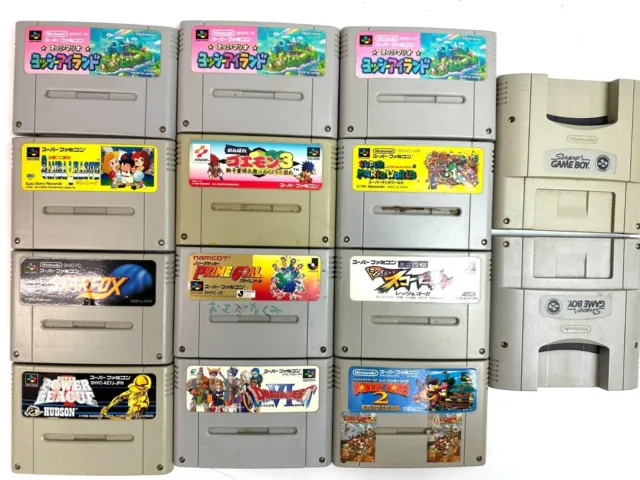 WHOLESALE LOT of 14 Nintendo SNES Super Famicom Cartrige lot set A JAPAN