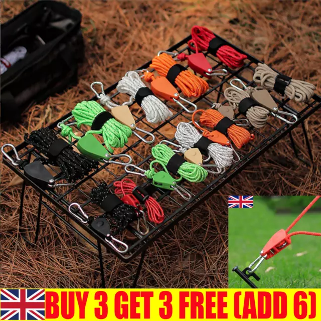 Portable Adjustable Fix Tent High Strength Fast Release Pulley Camping Rope UK