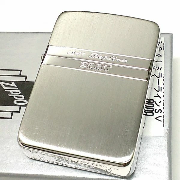 Zippo 1941 Reprint Replica Mirror Line Silver Satin Oil Lighter Brass Japan 2
