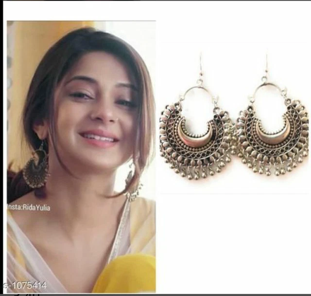 Silver kashmiri deals jhumka earrings