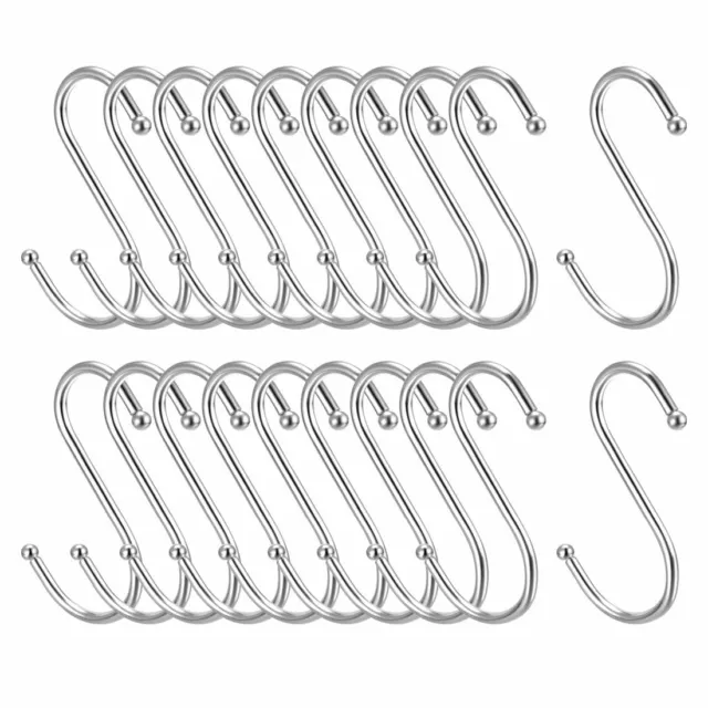 Metal S Hooks 2.76" S Shaped Hook Hangers for Kitchen Multiple Uses 20pcs