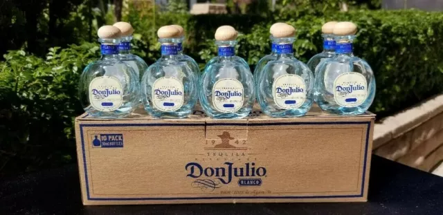 DON JULIO BLANCO Tequila Mini Glass Bottles 50ml ~Lot of 10~ With Corks!  Empty! $49.00 - PicClick