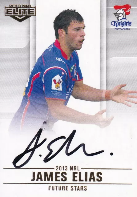 2013 Nrl Elite Future Stars Signature - Fs8 James Elias Newcastle Knights #103