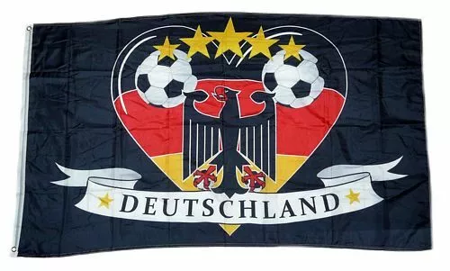 Fahne / Flagge Deutschland Fußball Adler Herz 90 x 150 cm