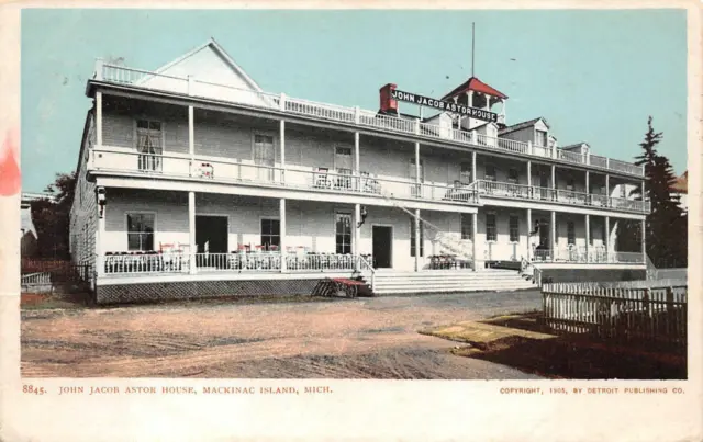 John Jacob Astor House Mackinac Island Michigan Postcard 1905