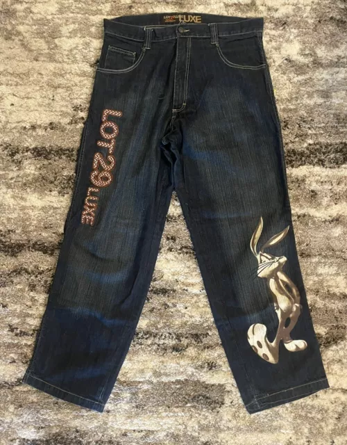 Lot 29 Luxe Men's Jeans Looney Tunes Bugs B. Y2K Cotton Sz 36x32 EUC