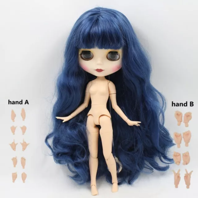 12 Zoll Blythe Puppe blaues Haar mit Pony mattes Gesicht zum Selbermachen Spielzeug Mode BJD 1/6 Geschenk Neo