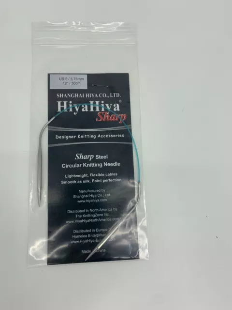 HiyaHiya Sharp Circular Knitting Needle Stainless Steel US 5 / 3.75mm   12"