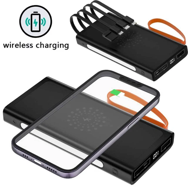 1000000mAh Qi Wireless Power Bank External Battery Backup Fast Portable Charger