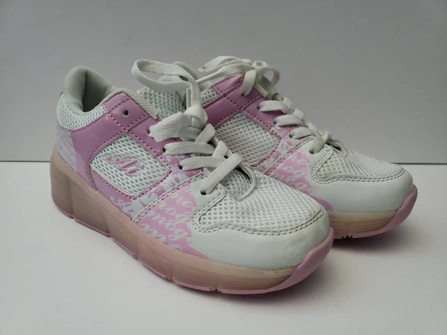 AIMOGE SIZE 34 (2.5-3 US) Roller Shoes Kids Shoes --Pink and White