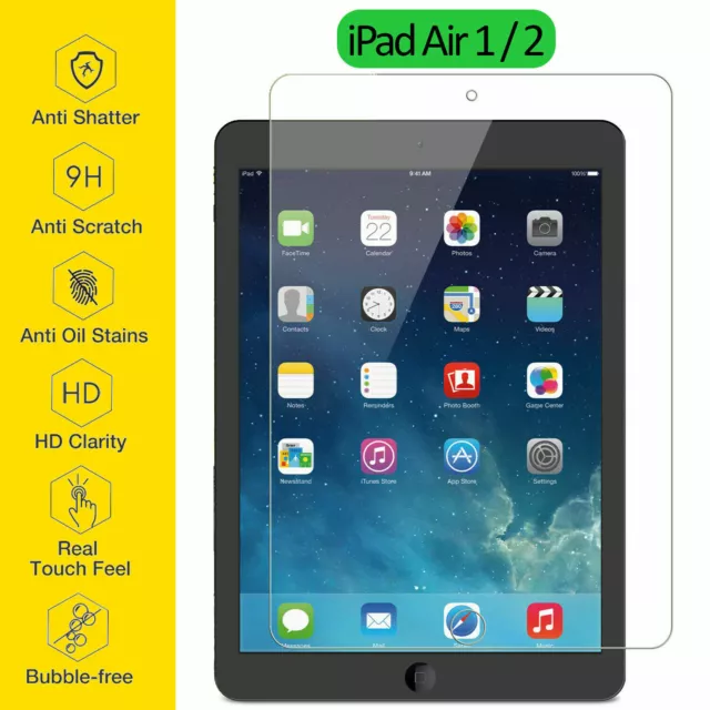 Tempered Glass Film Screen Protector Ultra Thin Clear For Apple iPad Air 1 2 9.7