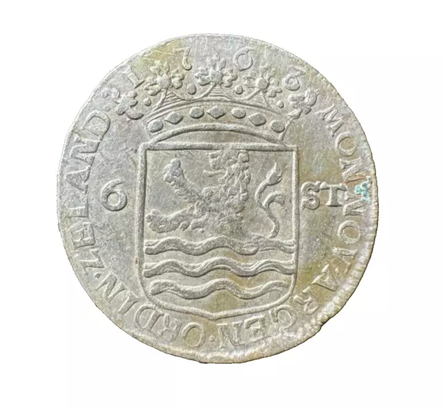 6 Stuivers Scheepjesschelling Netherlands, Zeeland 1763