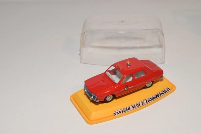 A50 1:43 Auto Pilen M-294 Renault R 12 S R12 Sbomberos Fire Car Mib
