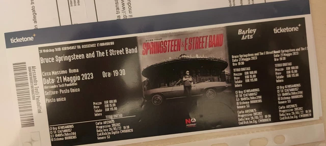 Bruce Springsteen biglietto ticket Roma 2023