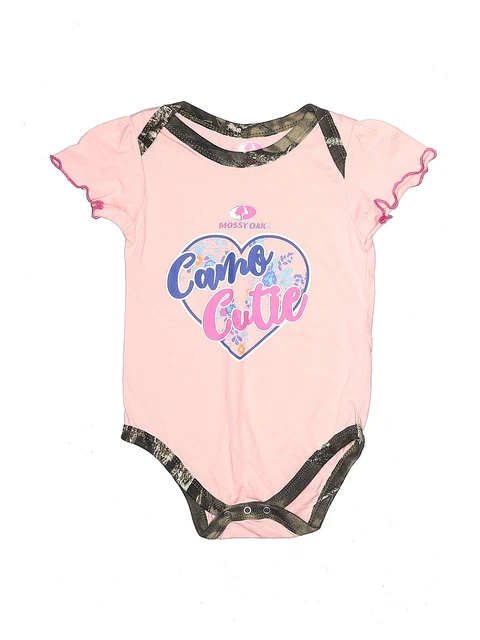 Mossy Oak Girls Pink Short Sleeve Bodysuit 12 Months