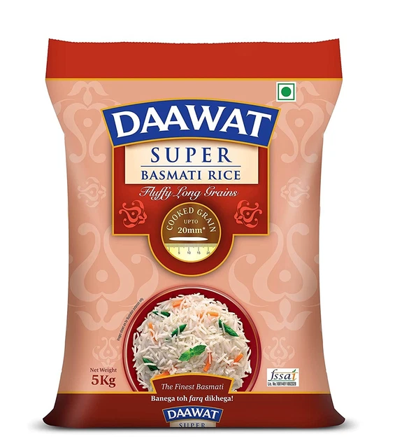Daawat Super Basmati Riso 5 KG Granelli