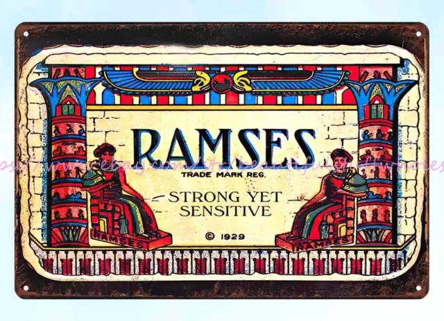 the home decor store Ramses Condom Prophylactics metal tin sign