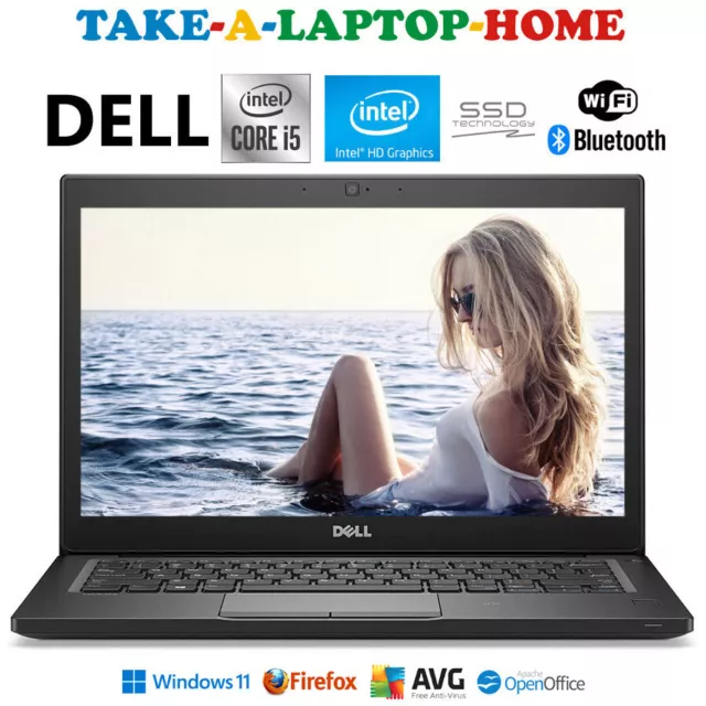 Dell 16Gb Ram Laptop Rapid SSD Windows11 i5 2.9GHz Light Weight Long Battery