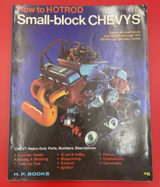 Vintage 1972 How to Hotrod Small-Block Chevys HP Books Chevrolet Manual Book
