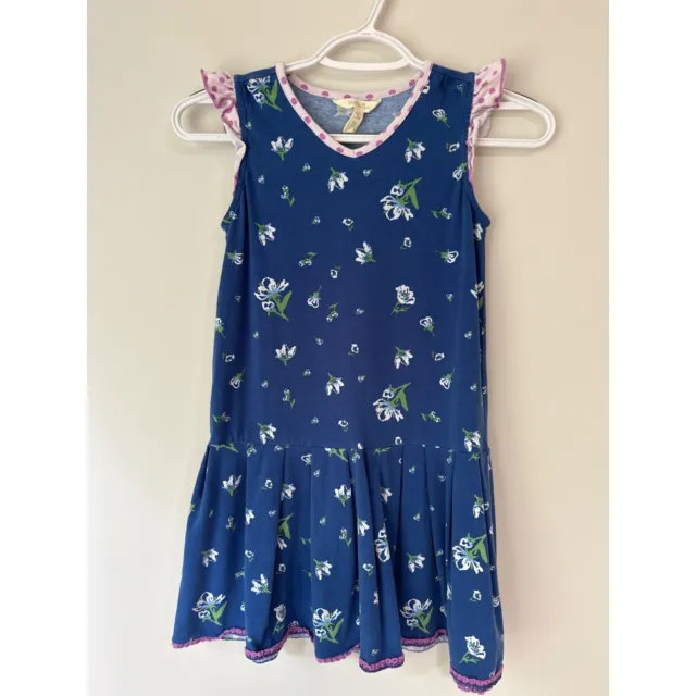 Matilda Jane Photo Op Dress  ~ Size 8 Camp MJC ~ Blue Floral Flowers Spring 2018 2