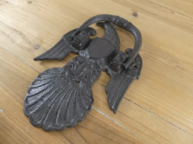 Large Cast Iron Door Knocker American Eagle Man Cave Vintage Style Rustic Style 3