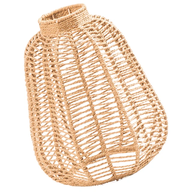 Abat-jour En Rotin Tissé - Lot De 2 Pour Lustre Ou Suspension, Style Naturel Chinois